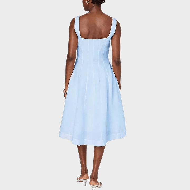 Ladies FC Long Linen Mix Dress Blue from You Know Who's
