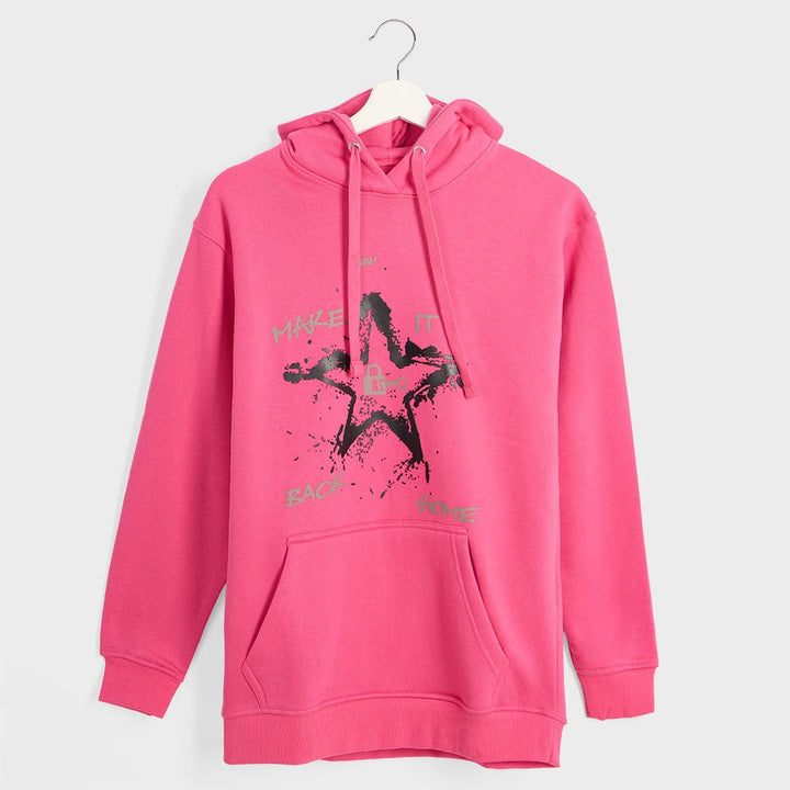 Ladies Fuchsia Star Make It Back Hoodie from You Know Who's