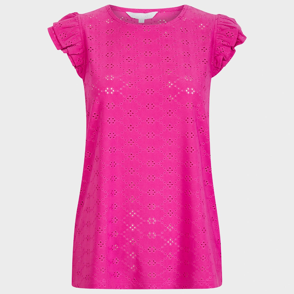 Ladies Fuschia Floral Ruffle Sleeve Top from You Know Who's