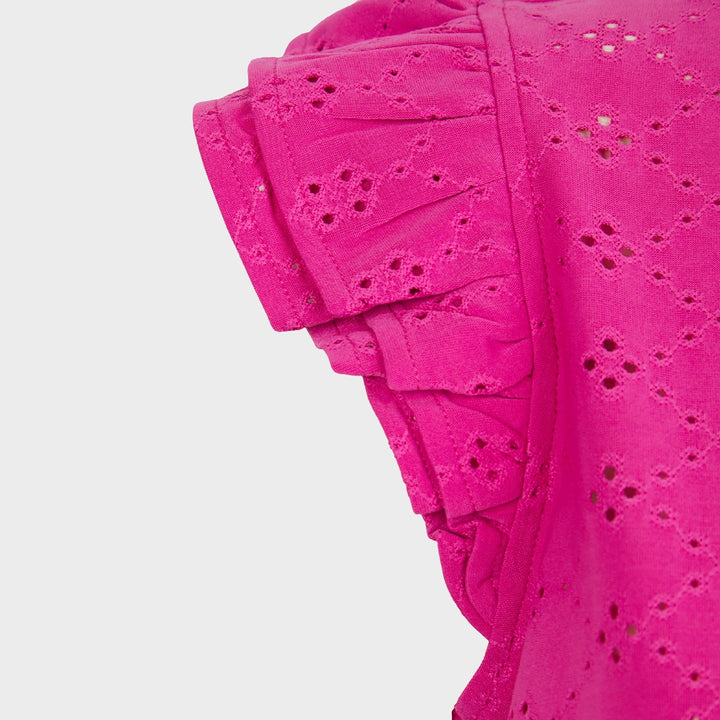 Ladies Fuschia Floral Ruffle Sleeve Top from You Know Who's