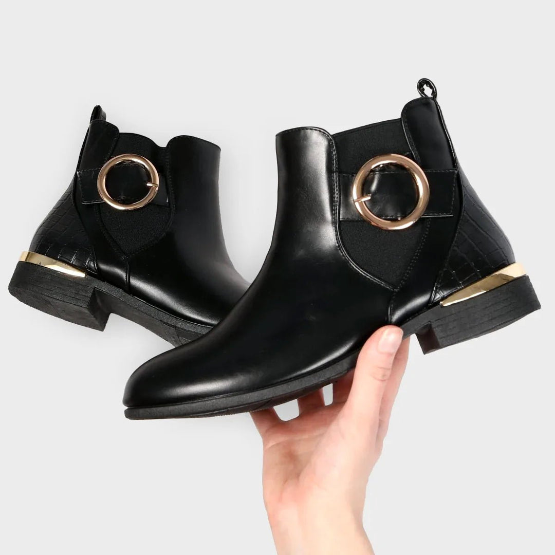 Ladies Gold Trim Ankle Boot from You Know Who's