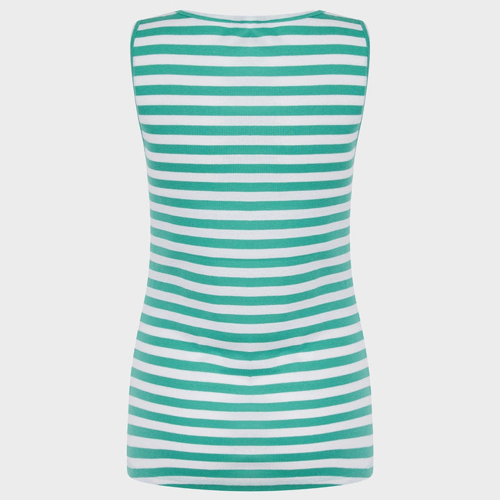 Ladies Green and White Scoop V Neck Vest from You Know Who's