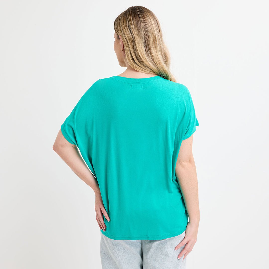 Ladies Green Daisy Diamonte Top from You Know Who's