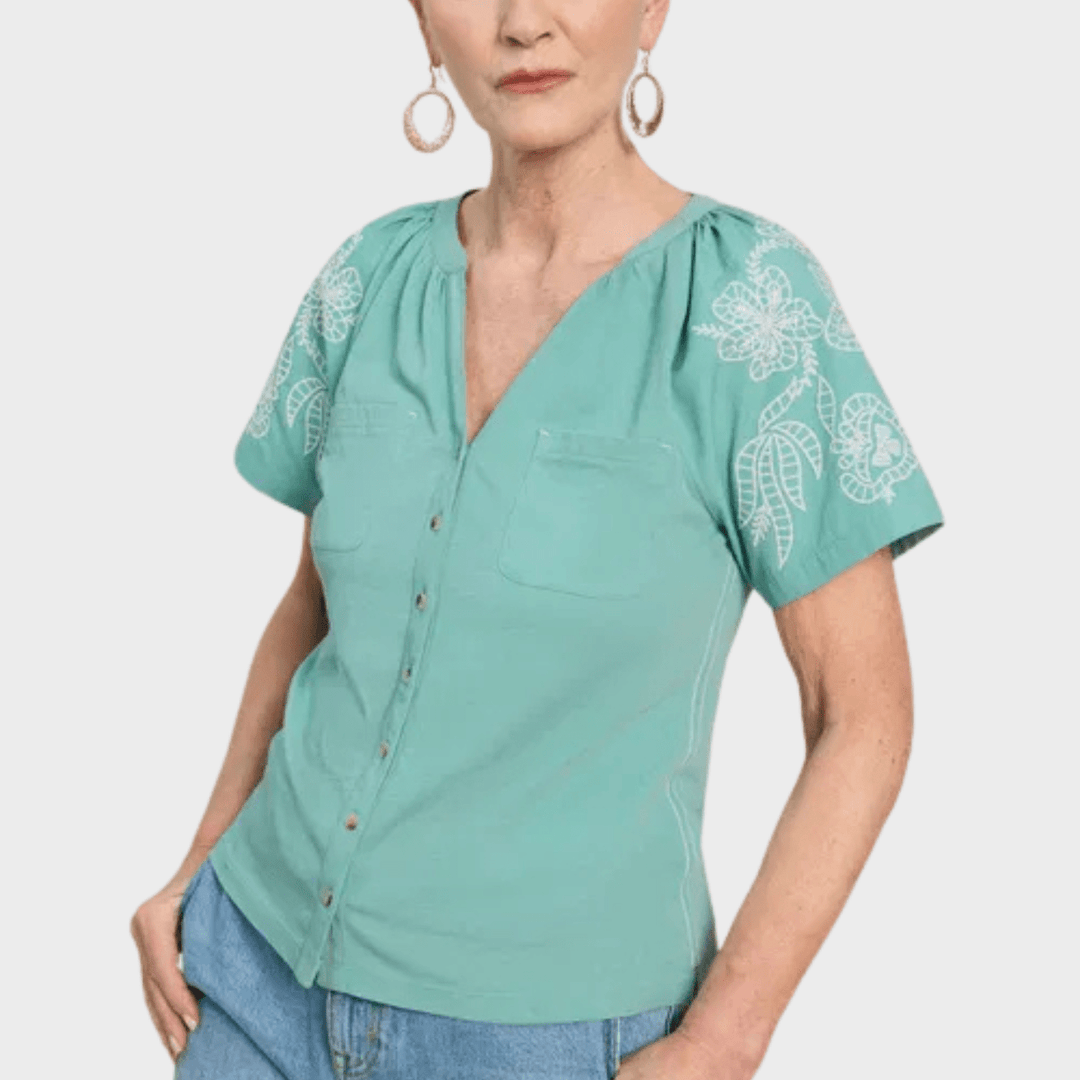 Ladies Green Embroidered Top from You Know Who's