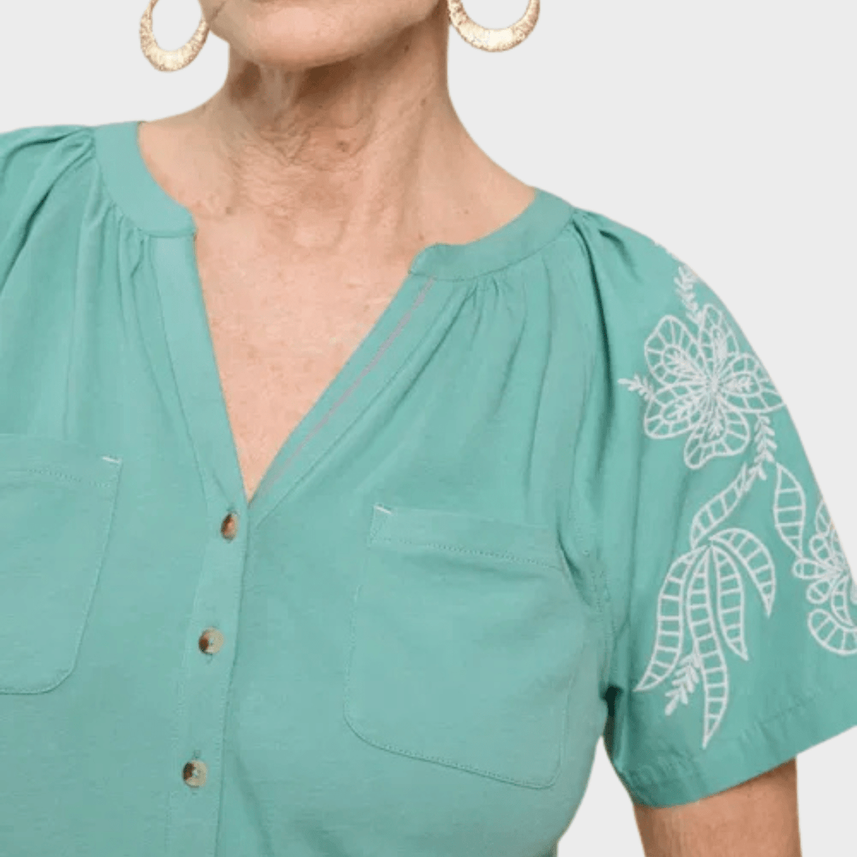 Ladies Green Embroidered Top from You Know Who's