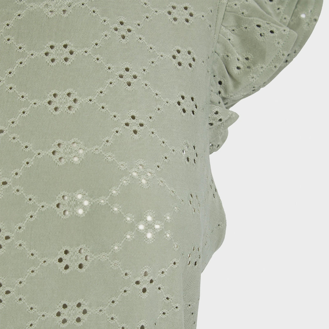 Ladies Green Flower Ruffle Sleeve Top from You Know Who's