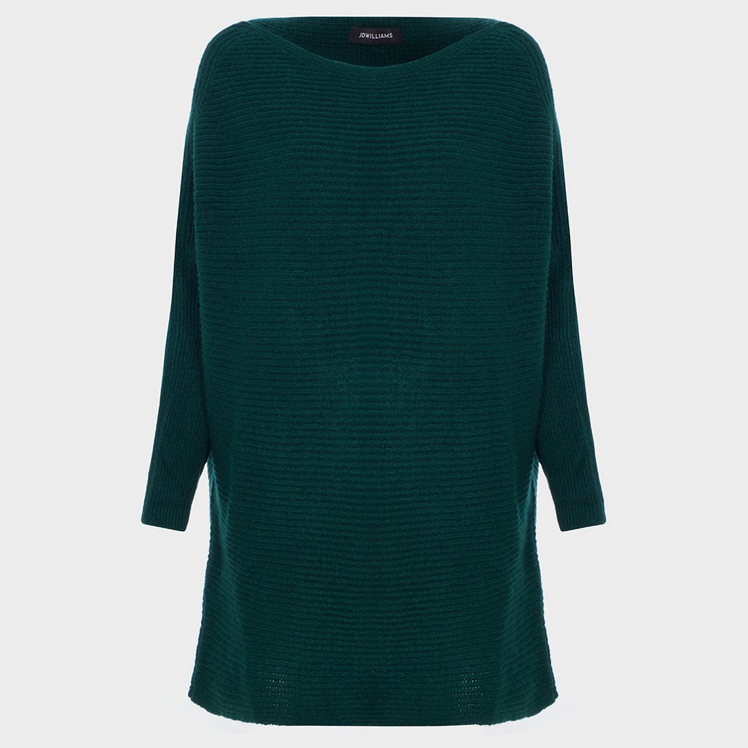 Ladies Green Knitted Batwing Jumper from You Know Who's