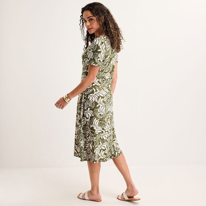 Ladies Green Leaf Jersey Printed Dress from You Know Who's