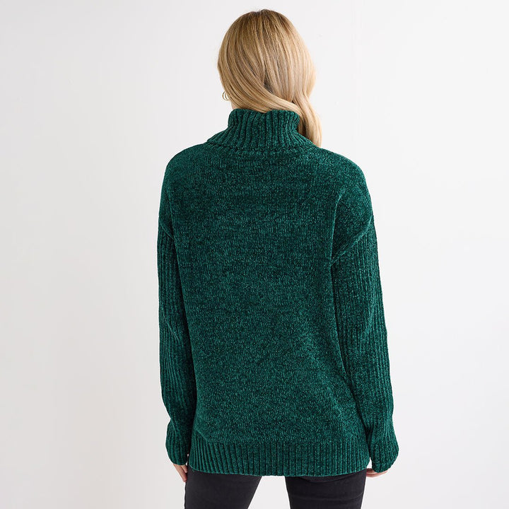 Ladies Green Roll Neck Knitted Jumper from You Know Who's