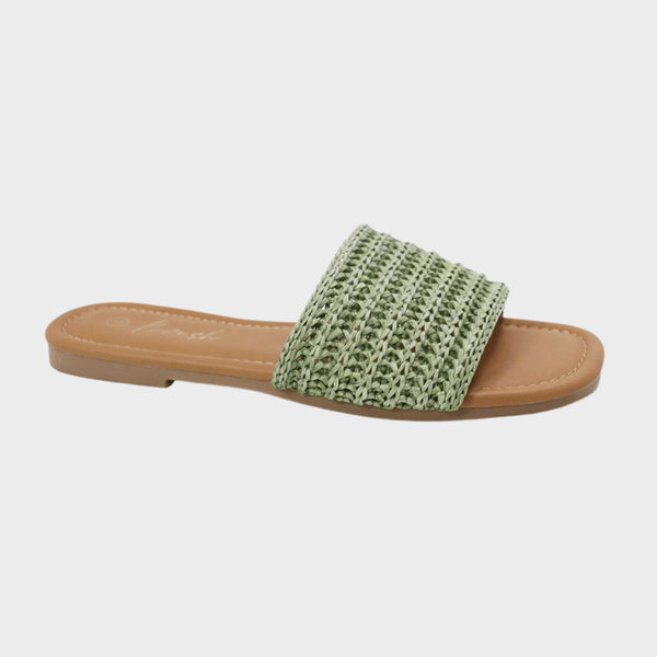 Ladies Green Woven Slider from You Know Who's