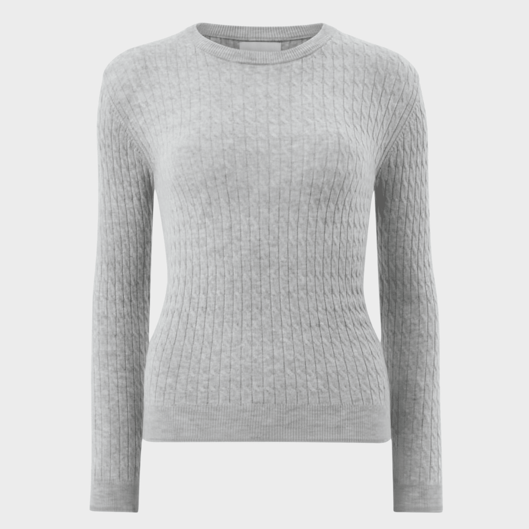 Ladies Grey Baby Cable Knit Jumper from You Know Who's