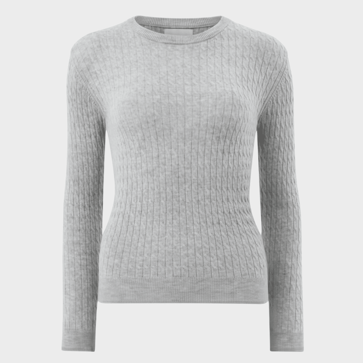 Ladies Grey Baby Cable Knit Jumper from You Know Who's