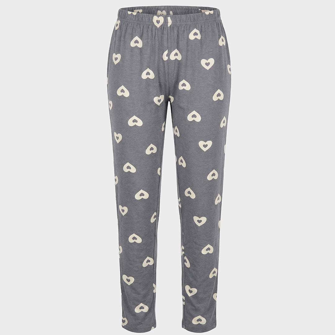 Ladies Grey Hearts PJ Bottoms from You Know Who's