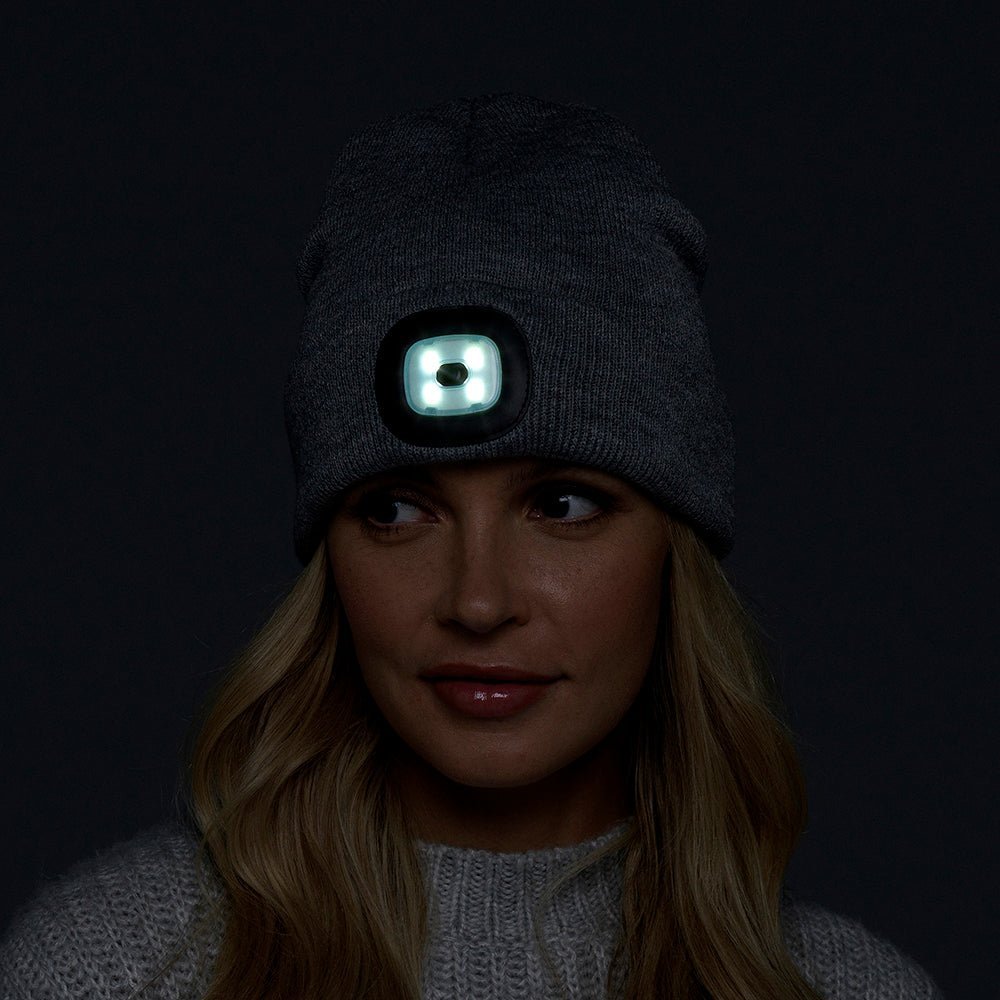 Ladies Grey LED Beanie from You Know Who's