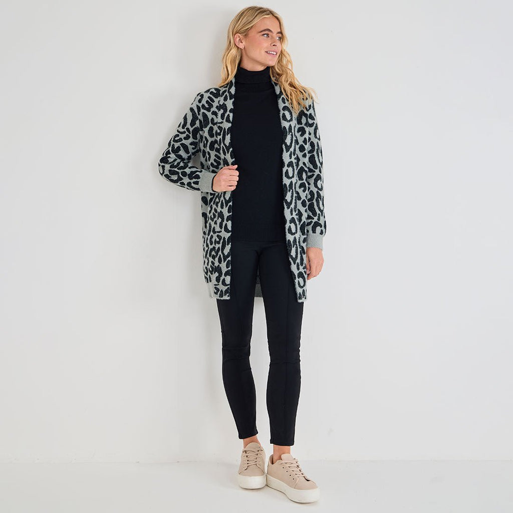 Ladies Grey Leopard Cardigan You Know Who s