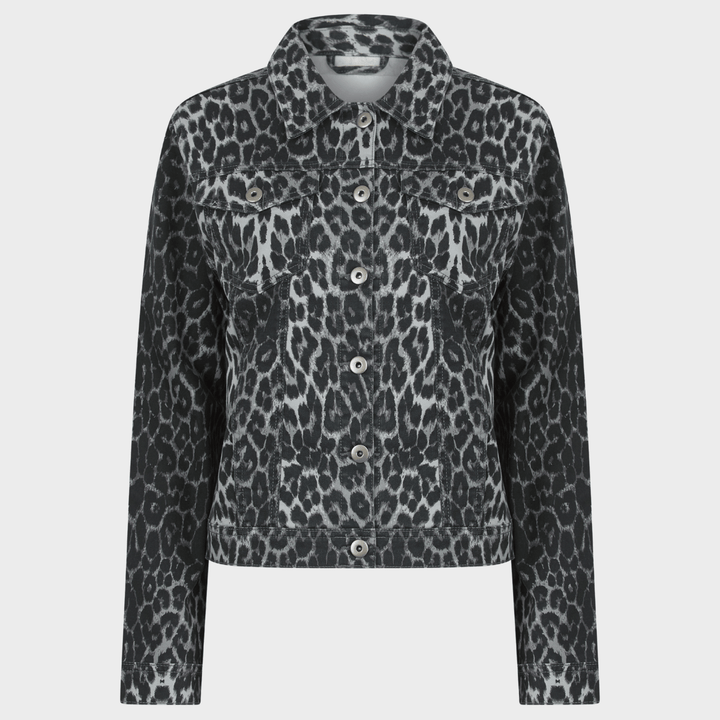 Ladies Grey Leopard Denim Jacket from You Know Who's