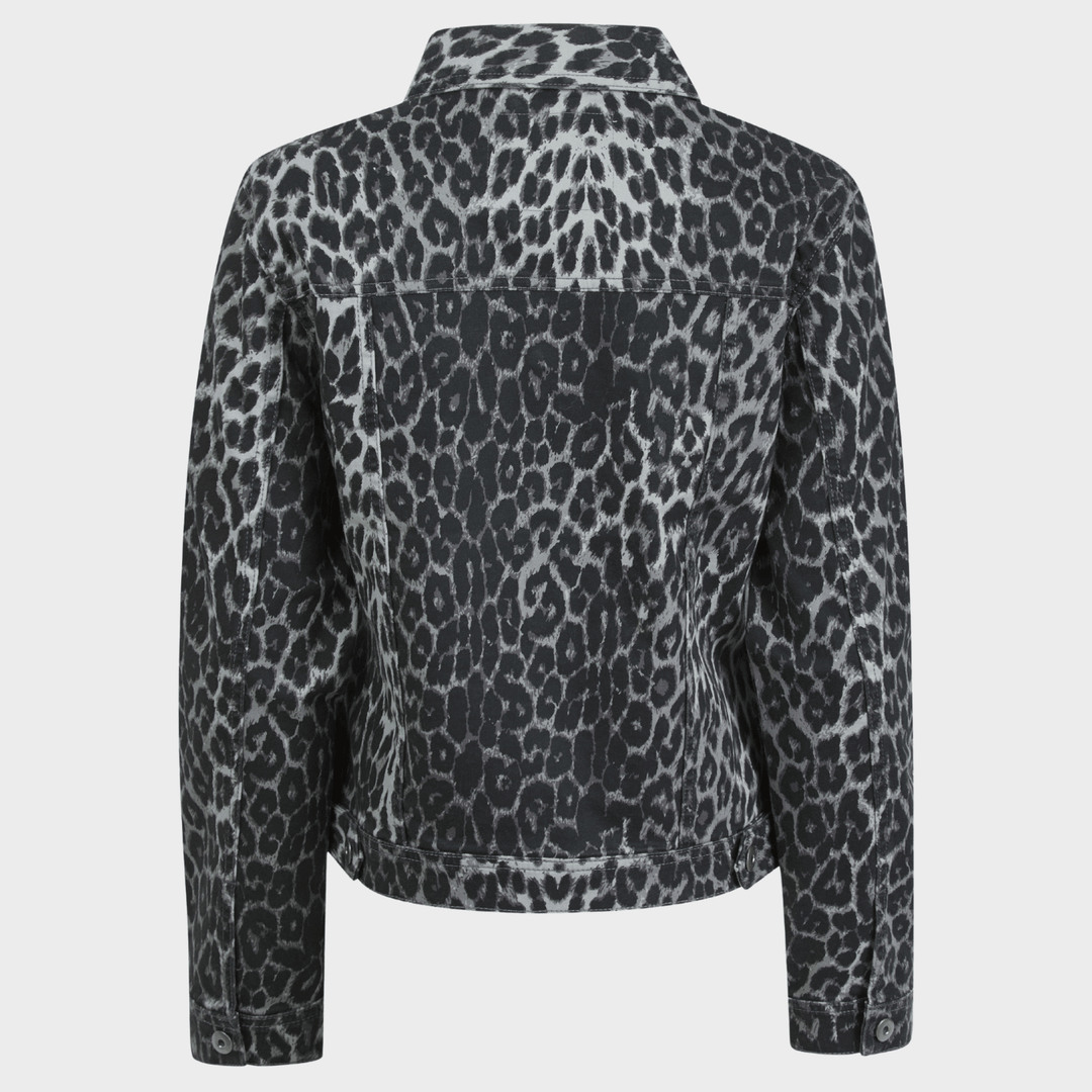 Ladies Grey Leopard Denim Jacket from You Know Who's