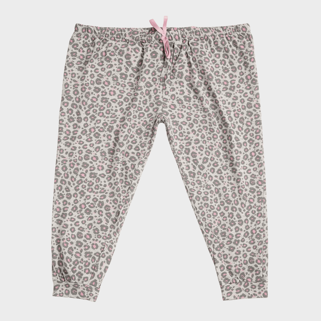 Ladies Grey Leopard Star PJ Bottoms from You Know Who's
