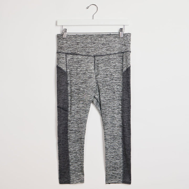 Ladies Grey Marl Crop Leggings from You Know Who's