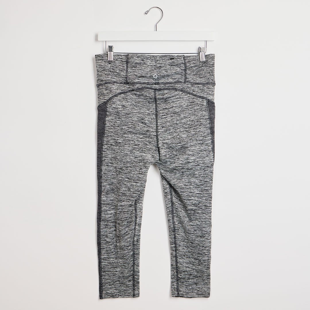 Ladies Grey Marl Crop Leggings from You Know Who's