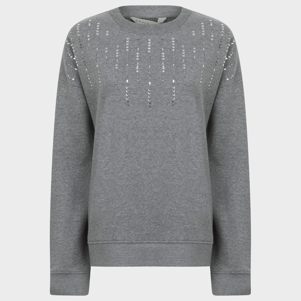 Ladies Grey Marl Embellishment Sweater from You Know Who's