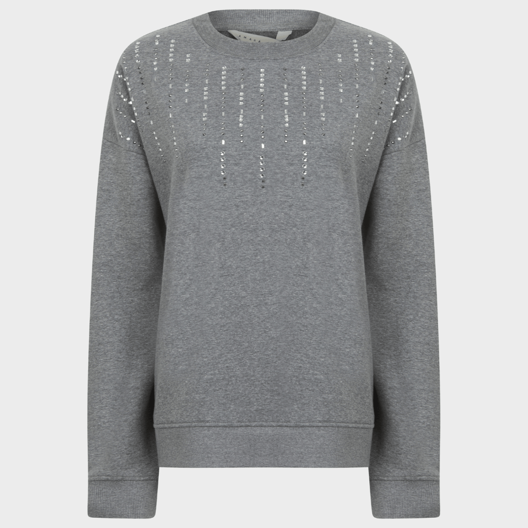 Ladies Grey Marl Embellishment Sweater from You Know Who's