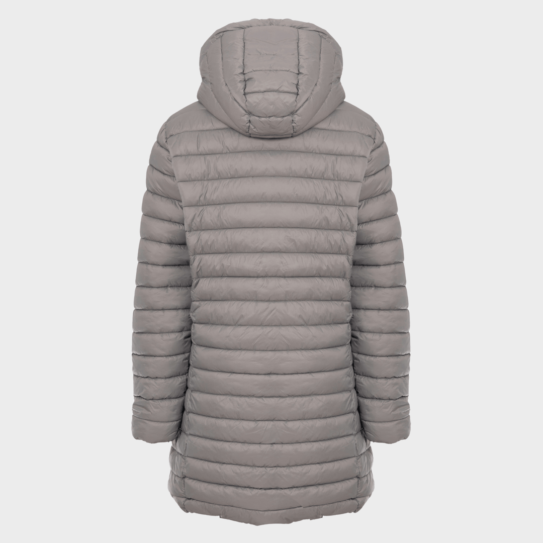 Ladies Grey Classic Quilted Coat