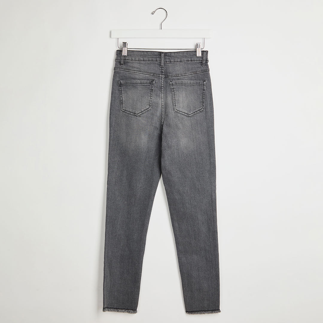 Ladies Grey Studded Ankle Grazer Jeans from You Know Who's
