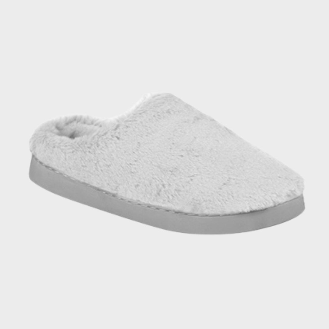 Ladies Grey Supersoft Plush Mule from You Know Who's