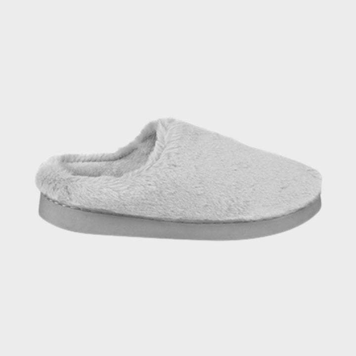 Ladies Grey Supersoft Plush Mule from You Know Who's