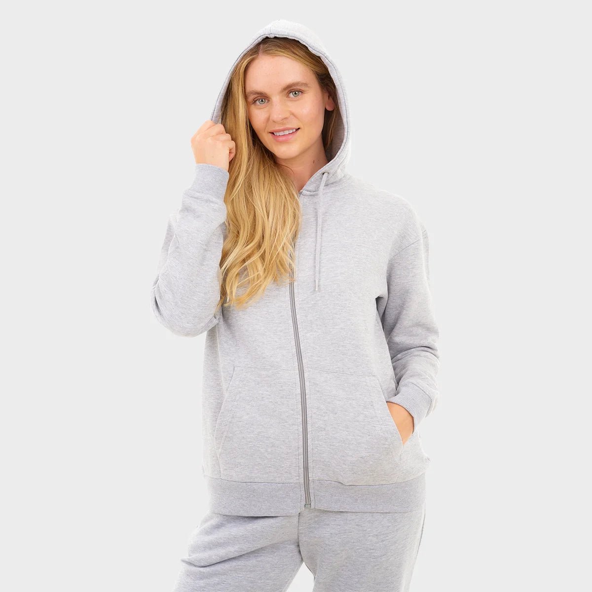 Ladies Grey Zip Through Hoodie from You Know Who's