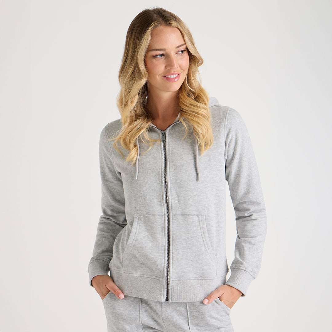 Ladies Grey Zip Thru Hoodie from You Know Who's