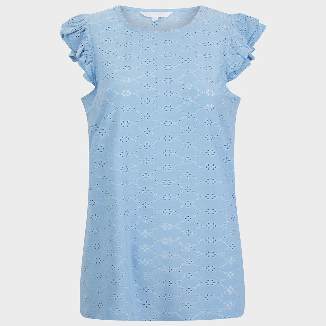 Ladies Hydrangea Flower Ruffle Sleeve Top from You Know Who's