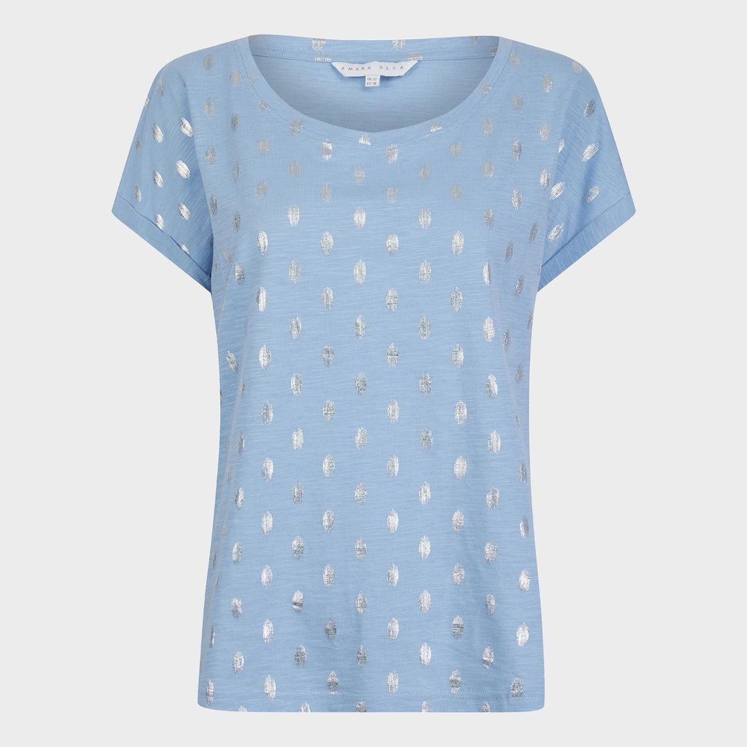 Ladies Hydrangea Spot Foil Print T-shirt from You Know Who's