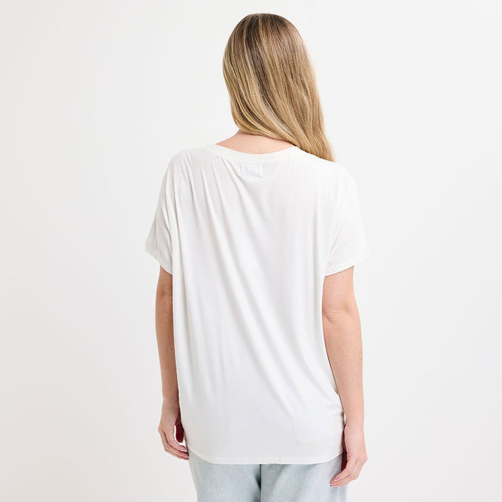 Ladies Ivory Daisy Diamonte Top from You Know Who's