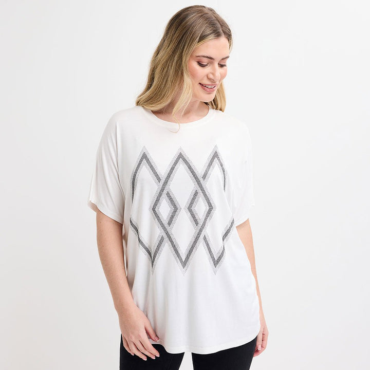 Ladies Ivory Diamond Diamonte Top from You Know Who's