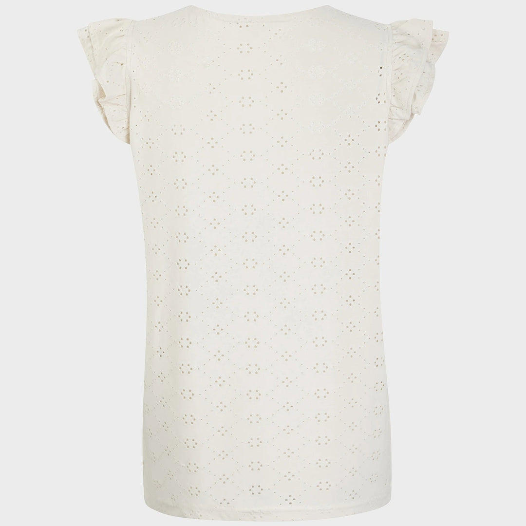 Ladies Ivory Floral Ruffle Sleeve Top from You Know Who's