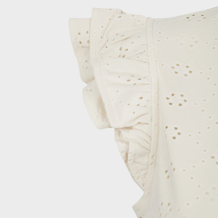 Ladies Ivory Floral Ruffle Sleeve Top from You Know Who's