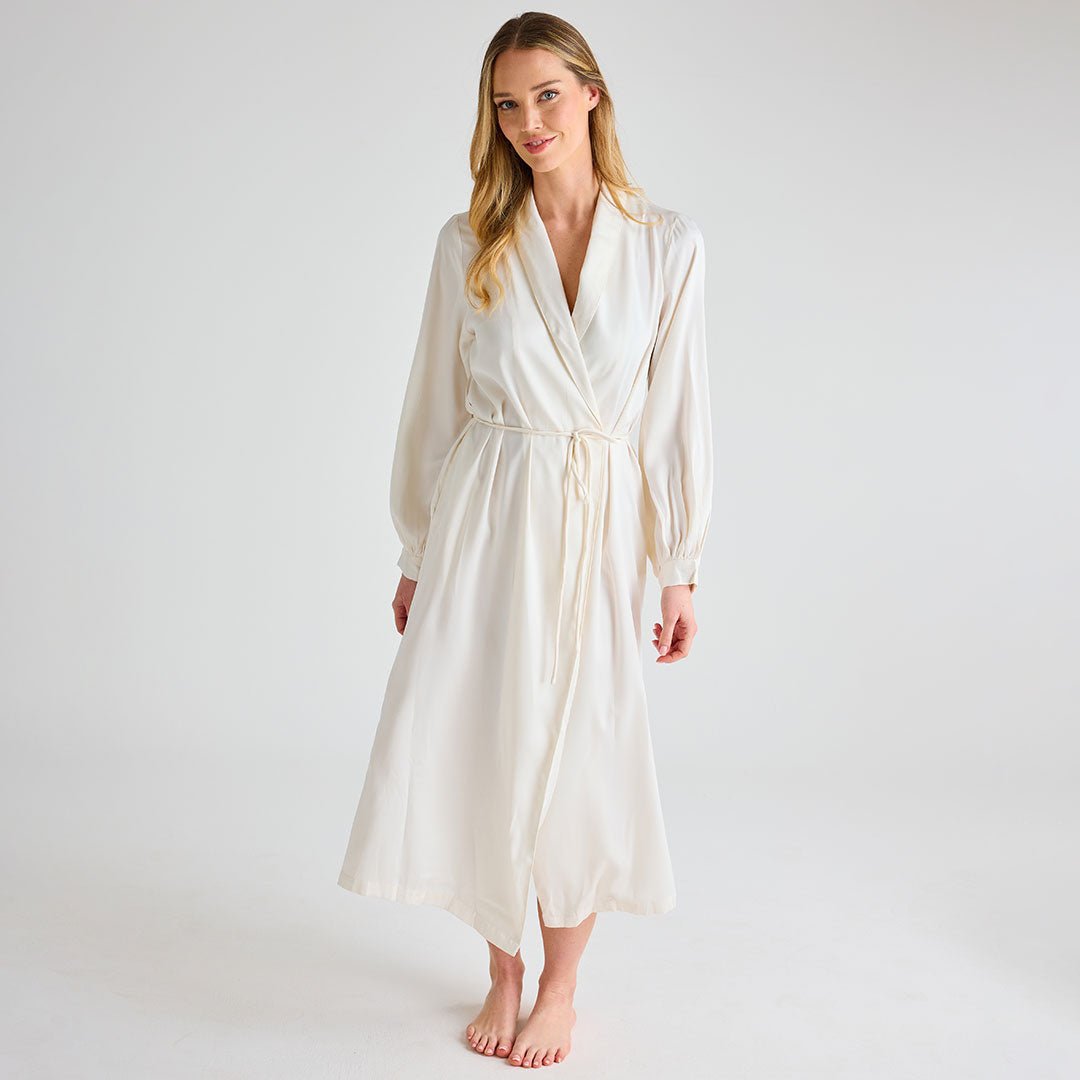 Ladies Ivory Satin Robe from You Know Who's