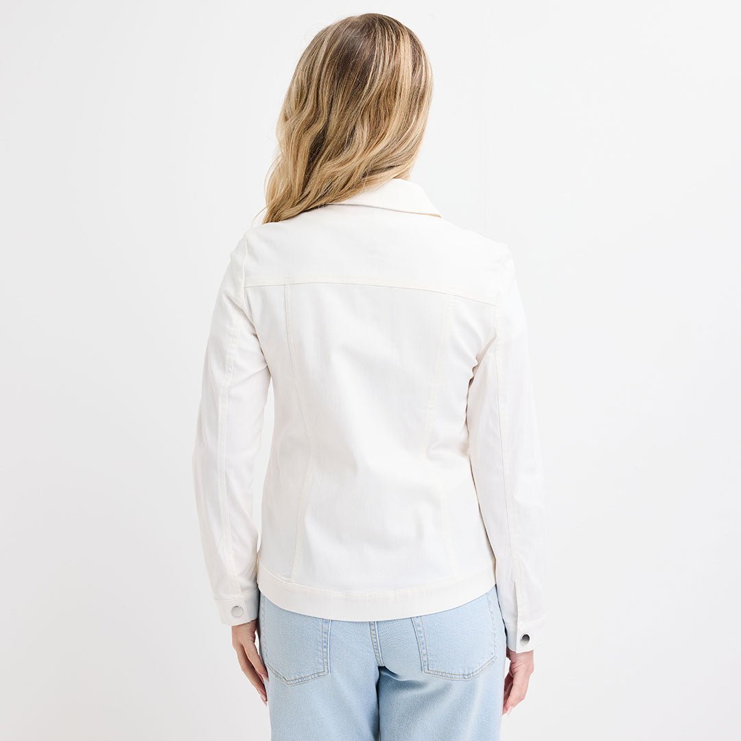 Ladies Ivory Stretch Denim Jacket from You Know Who's