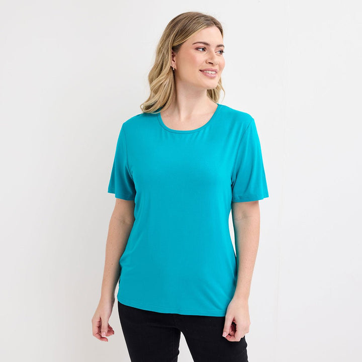 Ladies Jade Cut Out Lace Back Top from You Know Who's