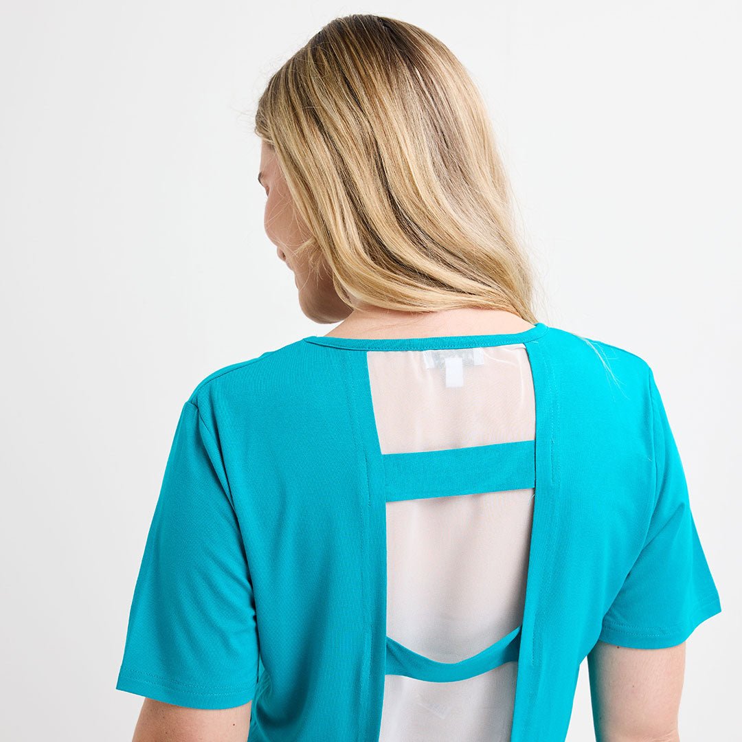 Ladies Jade Cut Out Lace Back Top from You Know Who's