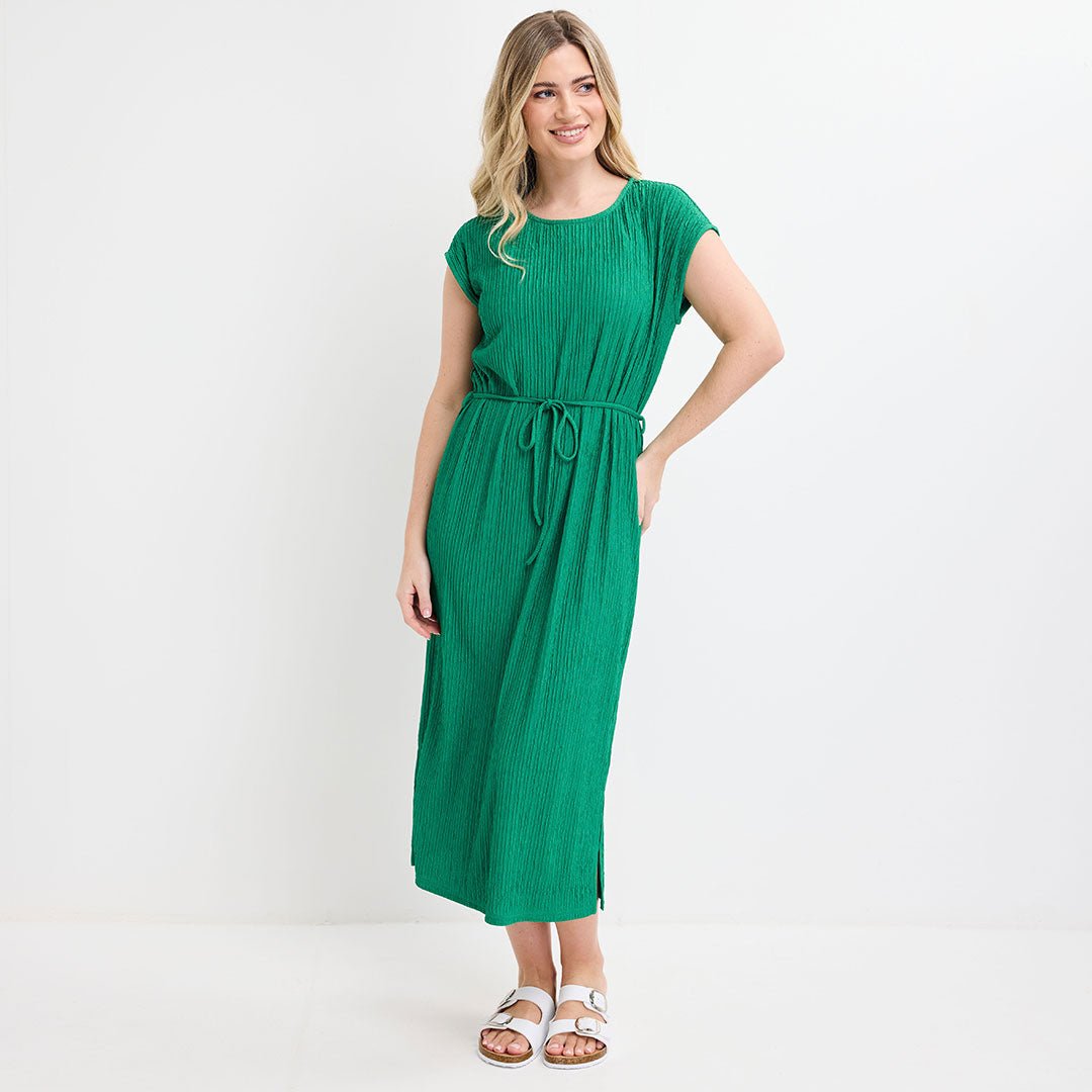 Ladies Jade Plisse Sleeveless Dress from You Know Who's