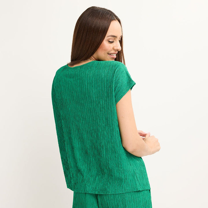 Ladies Jade Plisse Top from You Know Who's