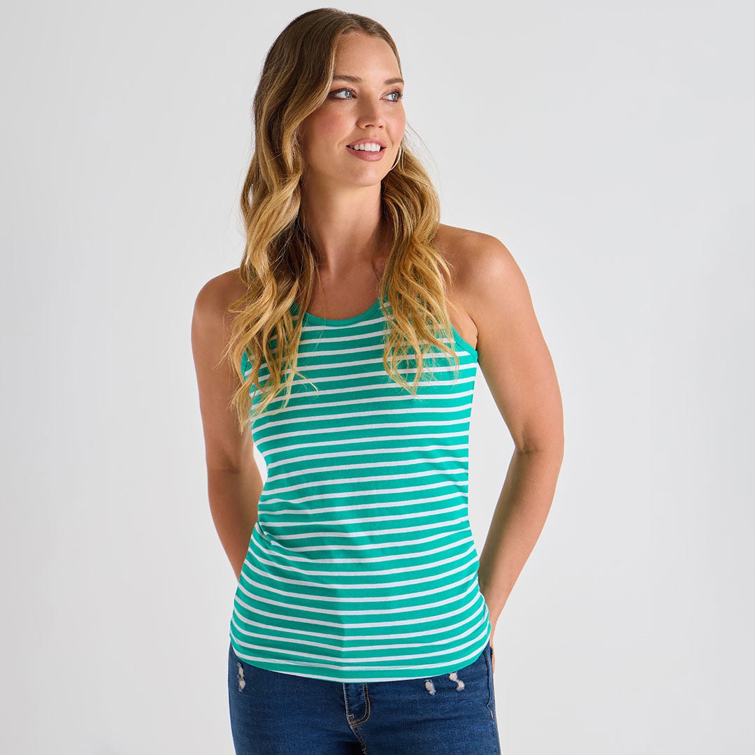 Ladies Jade Striped Vest from You Know Who's