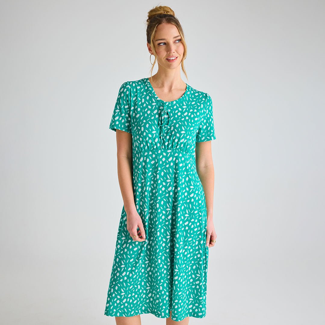 Ladies Jade Tie Scoop Neck Dress from You Know Who's