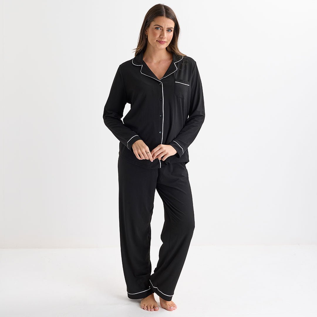 Ladies Jersey Boyfriend Black Pyjamas from You Know Who's