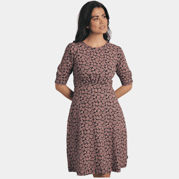 Ladies Jersey Swing Dress Navy/Pink from You Know Who's