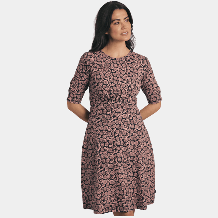 Ladies Jersey Swing Dress Navy/Pink from You Know Who's
