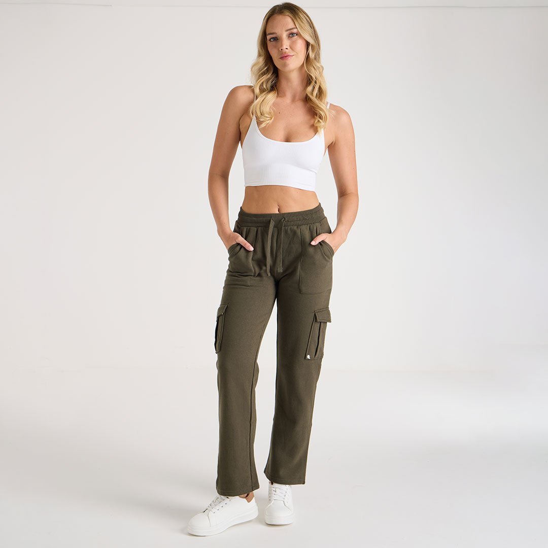 Ladies Khaki Cargo Joggers from You Know Who's